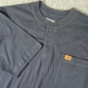Riggs Workwear by Wrangler Mens Henley T-Shirt Short Sleeve Pocket‎